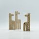 Ensemble de trois sculptures animales vintage en travertin italien