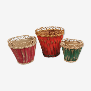 Set de 3 cache pots années 50/60