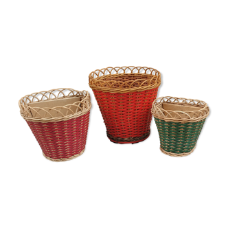 Set of 3 cache pots 50/60s
