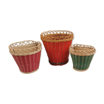 Set de 3 cache pots années 50/60