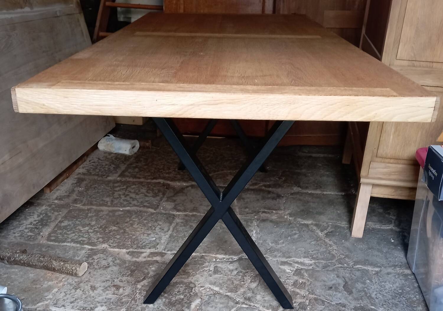 Industrial and wooden table