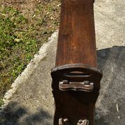 Small magazine rack / accent furniture in dark oak, late 19th century.
