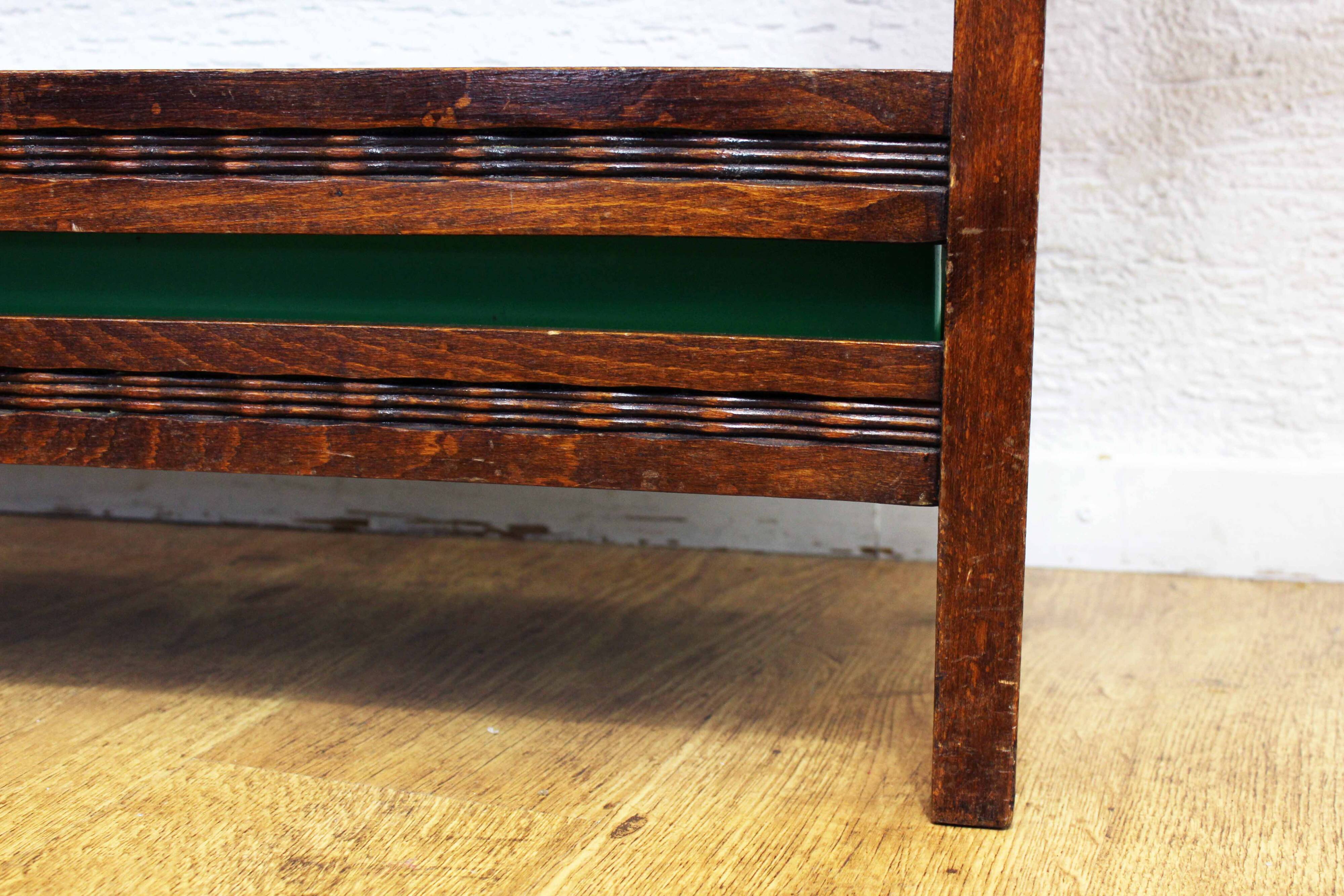 Art Deco planter in wood and zinc