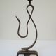 Brutalist candle holder wrought iron beaten patinated H. 37 cm