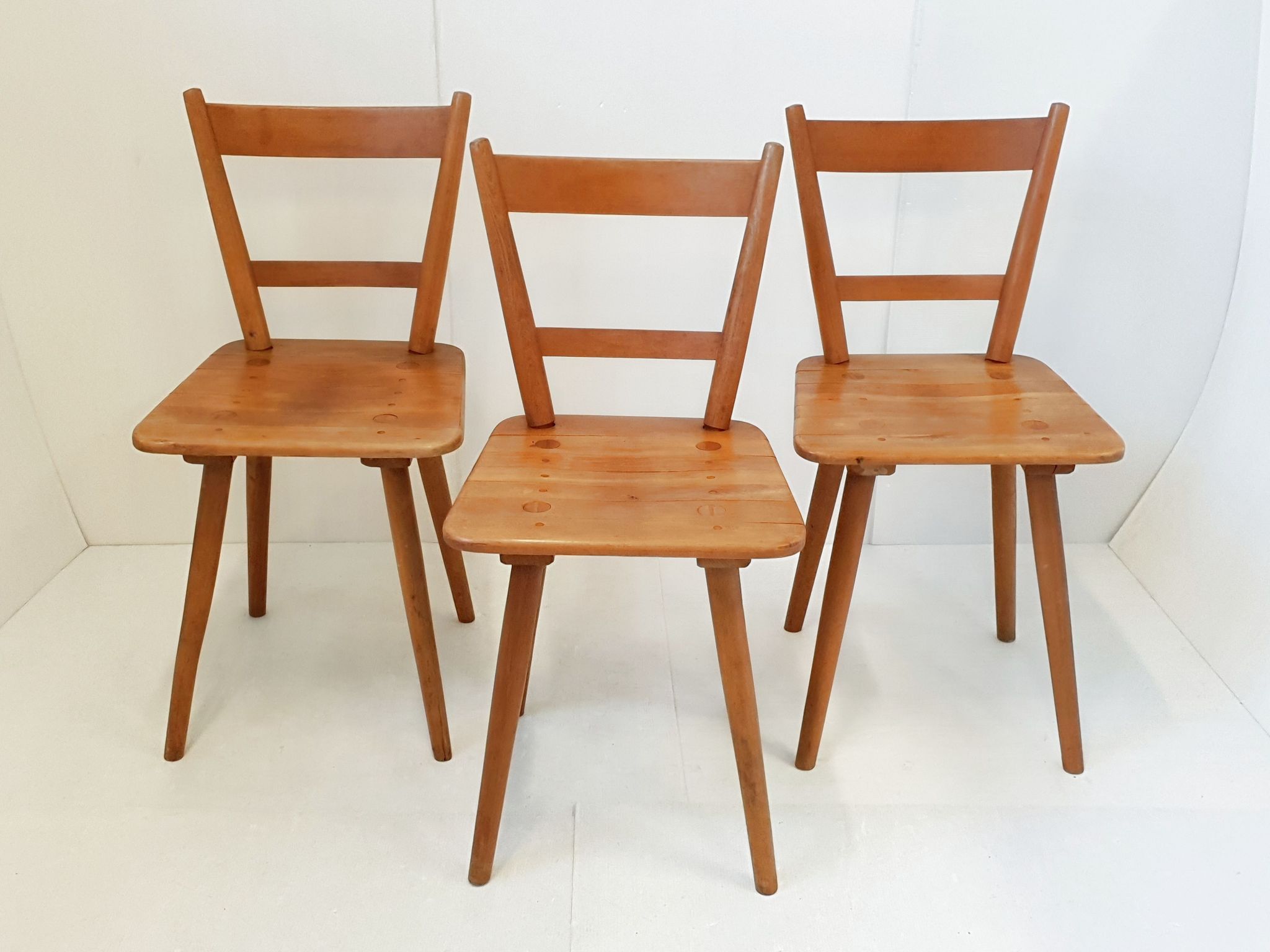 Suite de 3 chaises de Adolf Schneck 1940 vintage