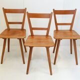 Suite de 3 chaises de Adolf Schneck 1940 vintage