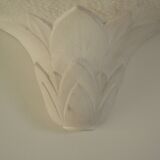 Pair of plaster wall sconces, palmette decoration, 20th century