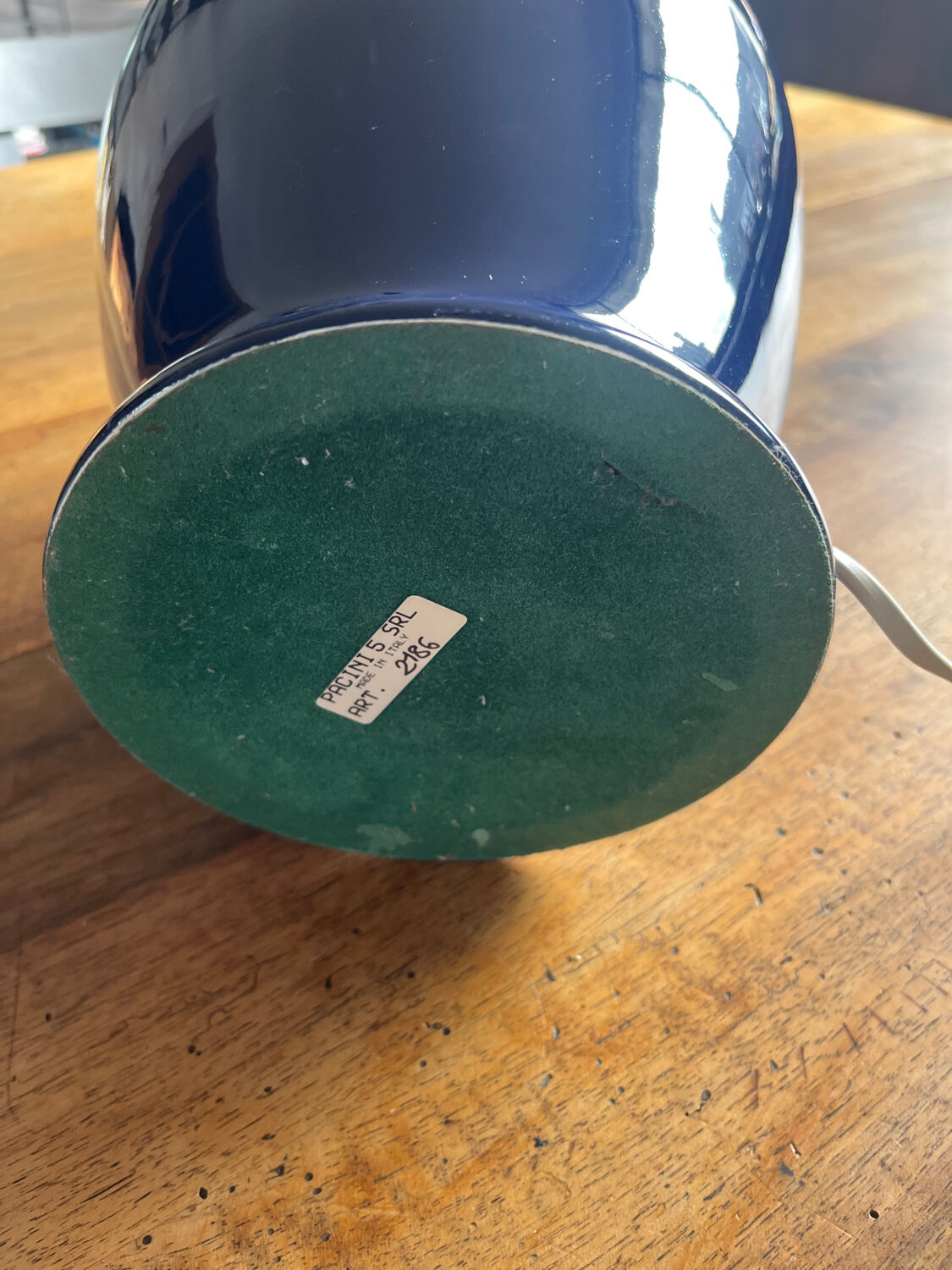 Blue ceramic lamp base