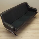 Brown leather sofa, Danish design, 1970s, designer: Werner Langenfeld, manu