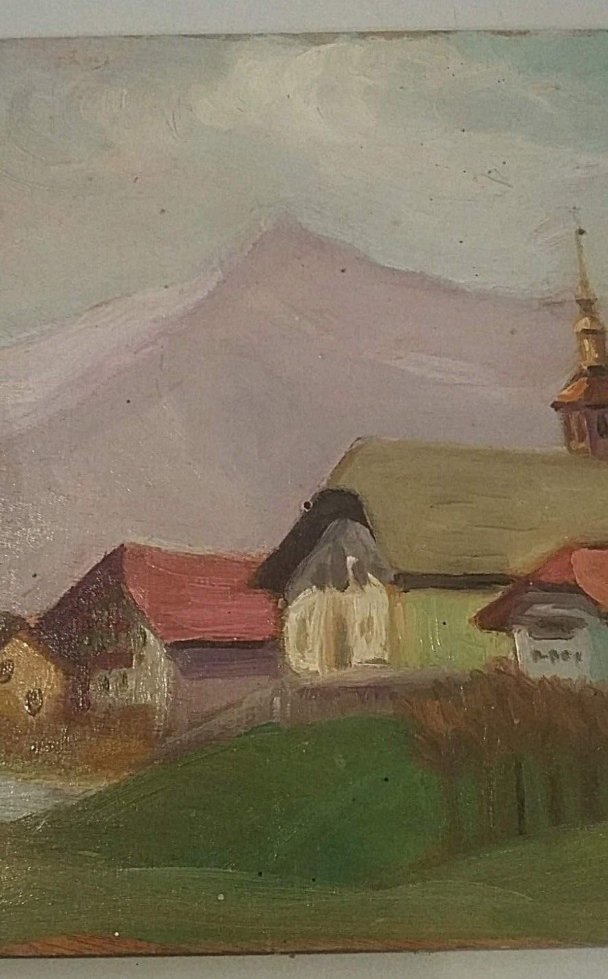 Oil paintings oil on Panel mountain landscape