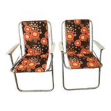 Set of 2 folding armchairs vintage camping