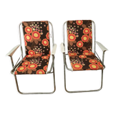 Lot de 2 fauteuils pliant camping vintage