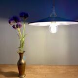 Vintage green enamelled sheet metal lampshade pendant light