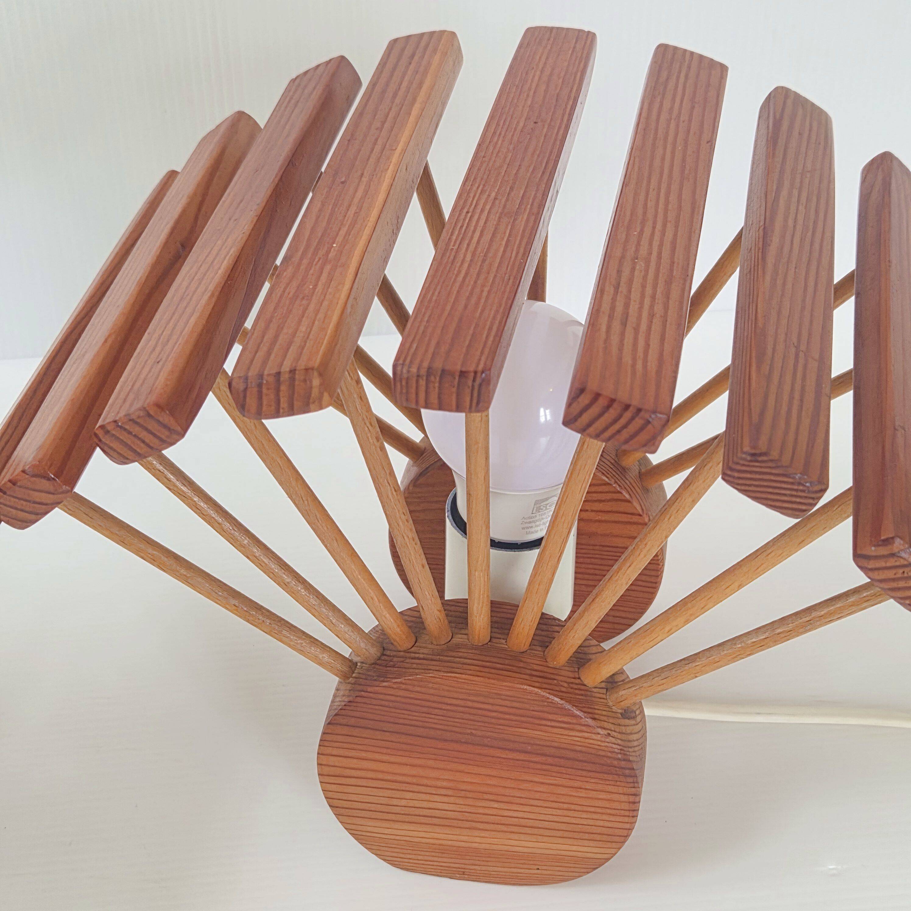 Pair of vintage lamps by Pierre Chapo in pine, 1960.