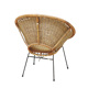 Vintage basket chair in wicker and black metal, 1960s