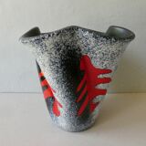 Corolla ceramic vase signed Elchinger, 60s