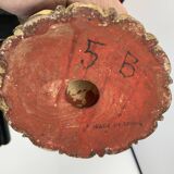 Large polychrome wooden lamp base 53.5 cm high from the socket.