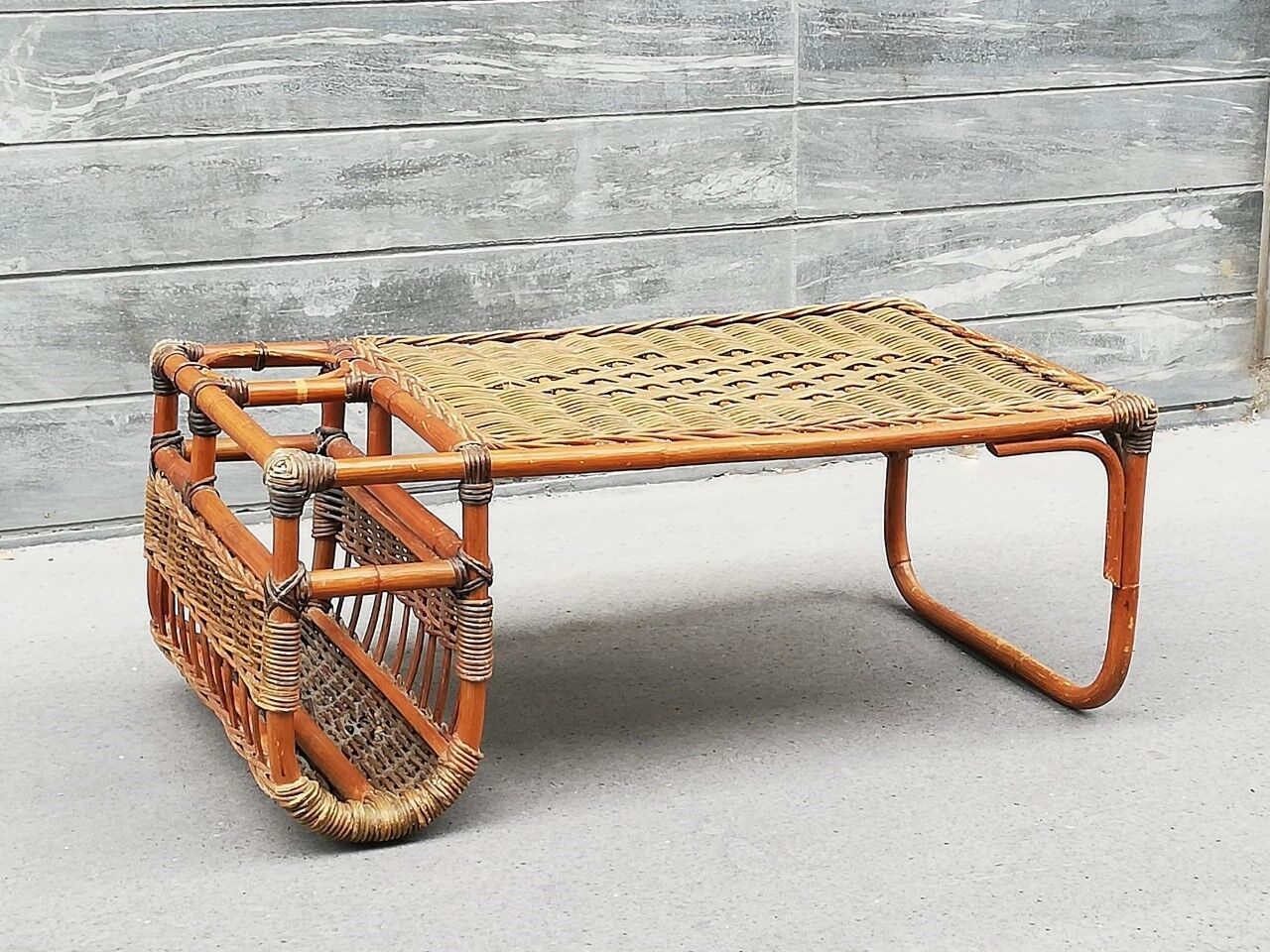 Vintage rattan coffee table