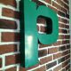 Metal letter P