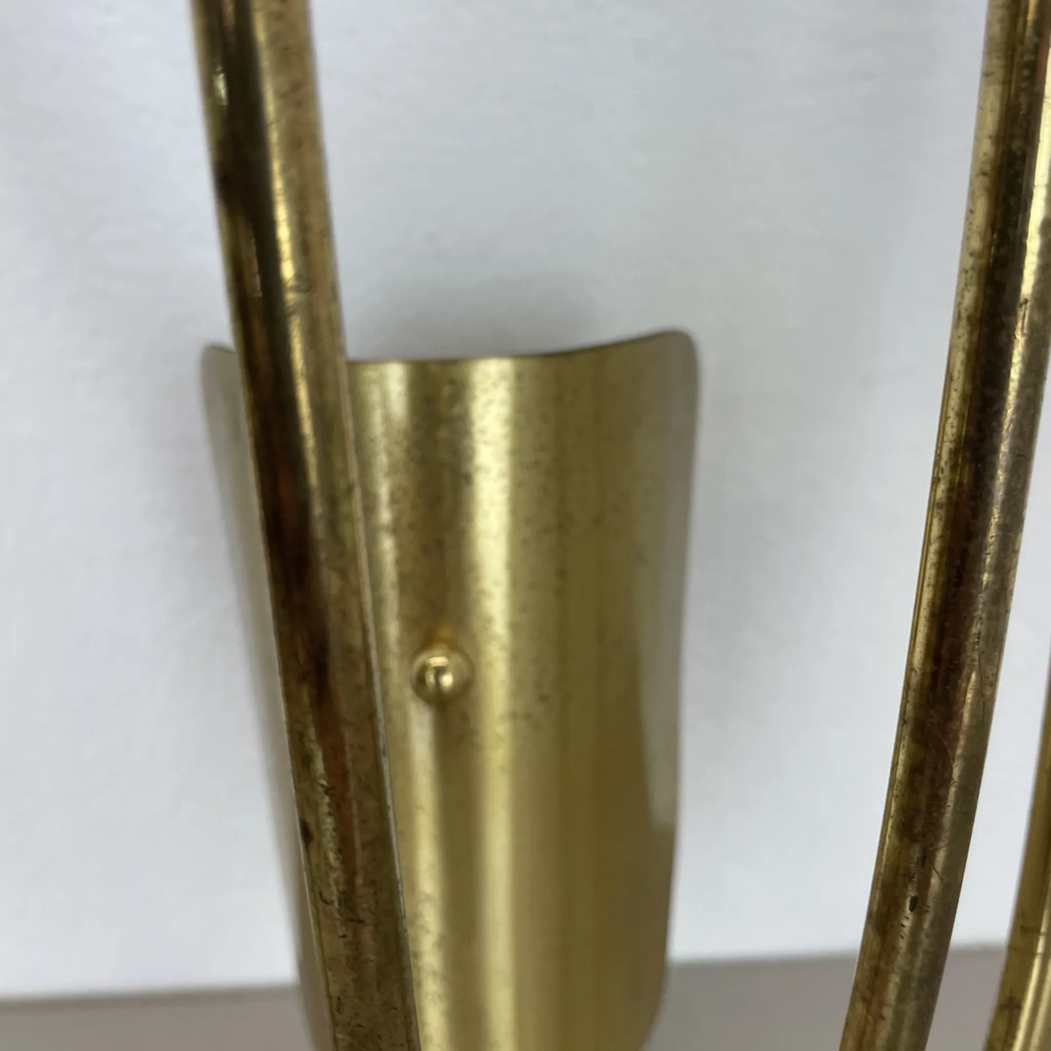 Large brass wall light in stilnovo style, 54 cm, italy, 1950s