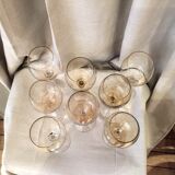 SUITE OF 8 GLASSES A GLASS WINE SMOKES OF THE YEARS 1930 1940
