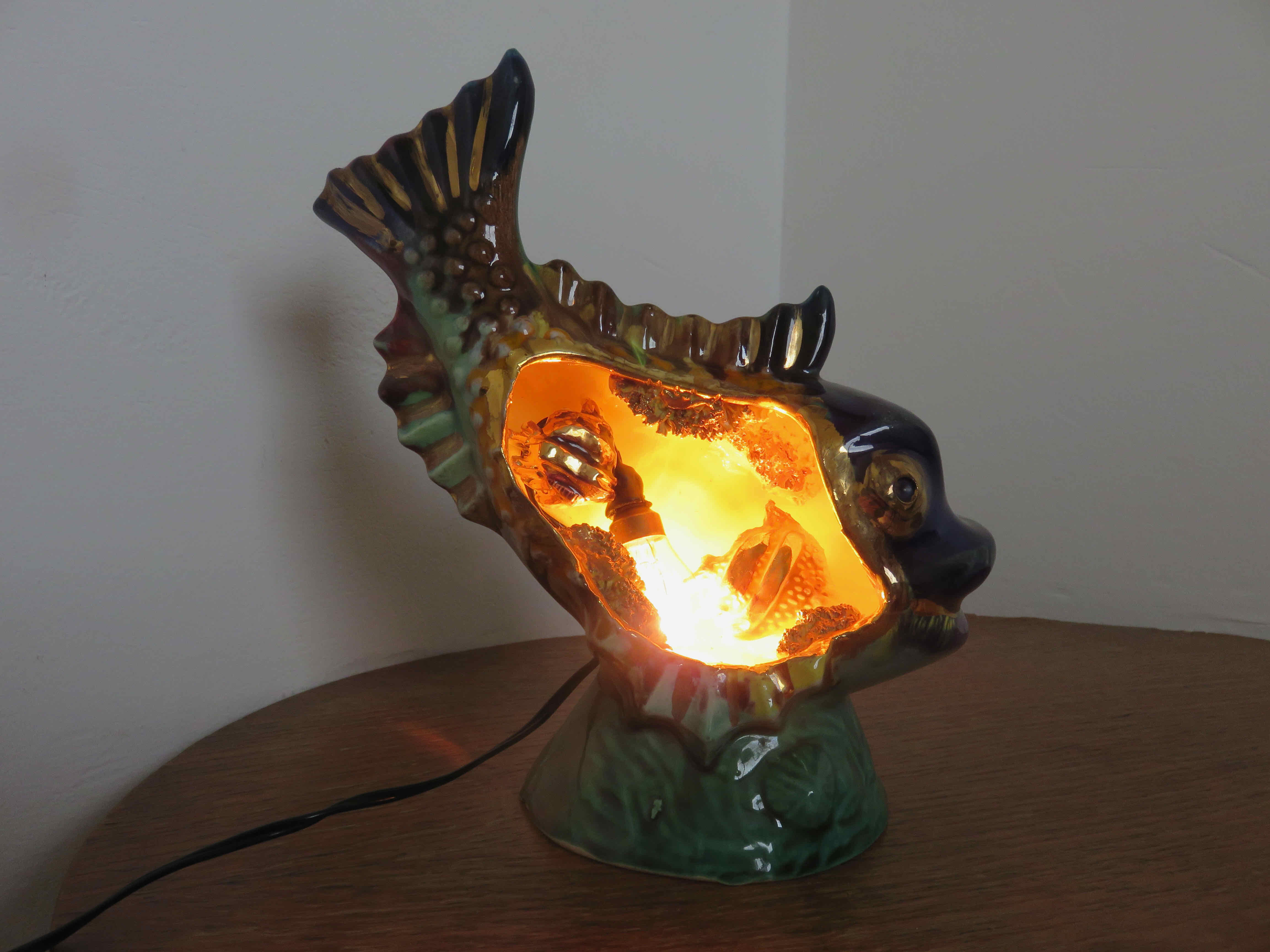 Lamp " fish " Vallauris 60s