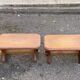 2 vintage farmhouse stools in solid oak from the 19th century.