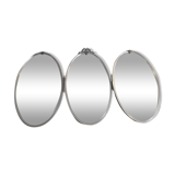 Silver brass triptych mirror
