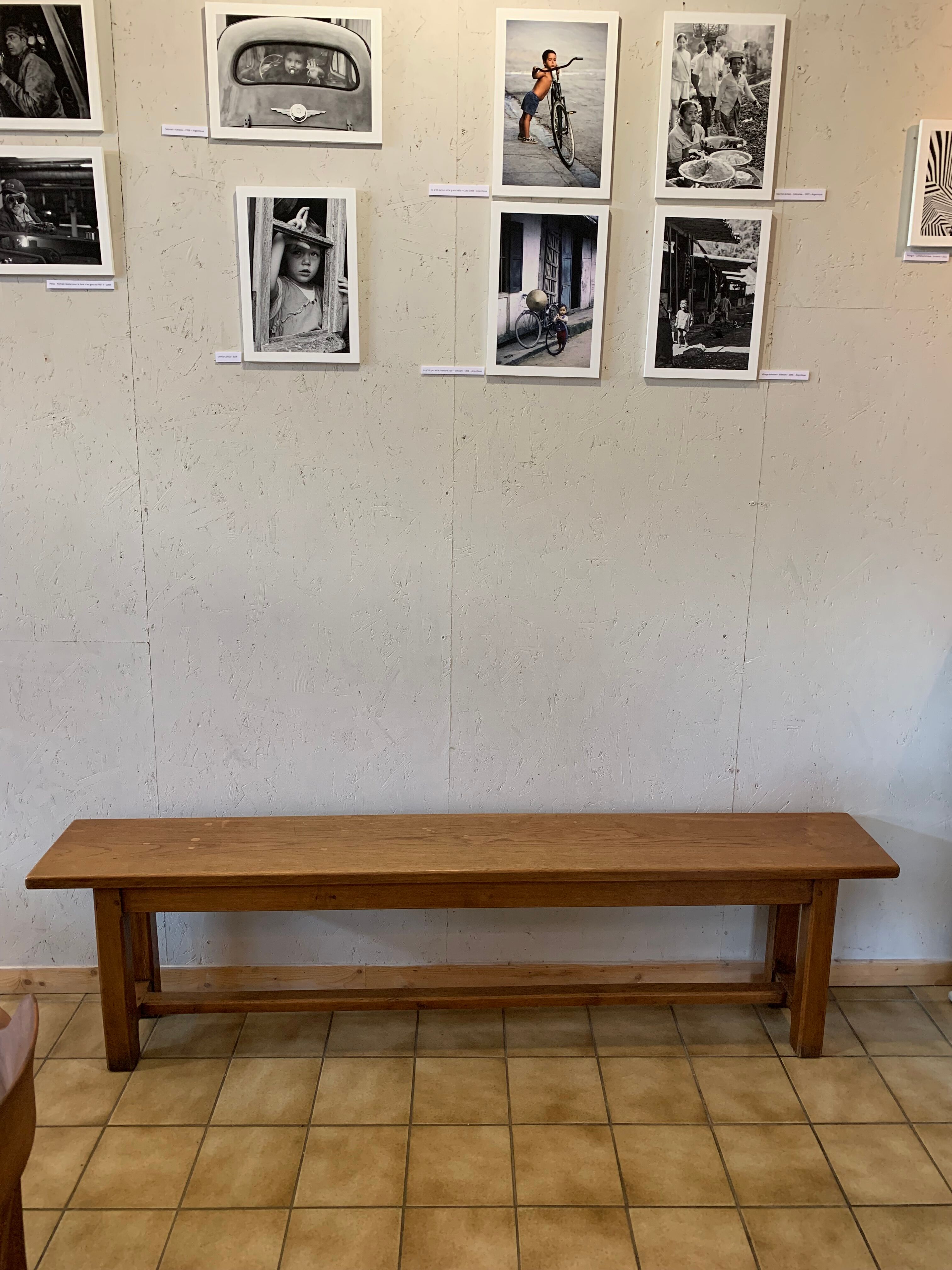 Oak farmhouse bench