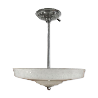 Lustre Art Déco en verre de Clichy moucheté
