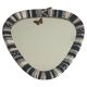 Small wall mirror, round triangle in black and white ceramic, 1950s, Germany.