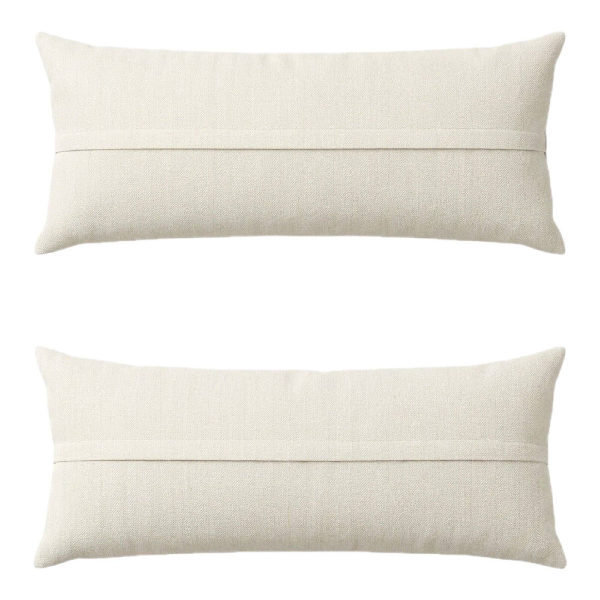 Set of 2 vintage embroidered cushion covers 46x136 cm