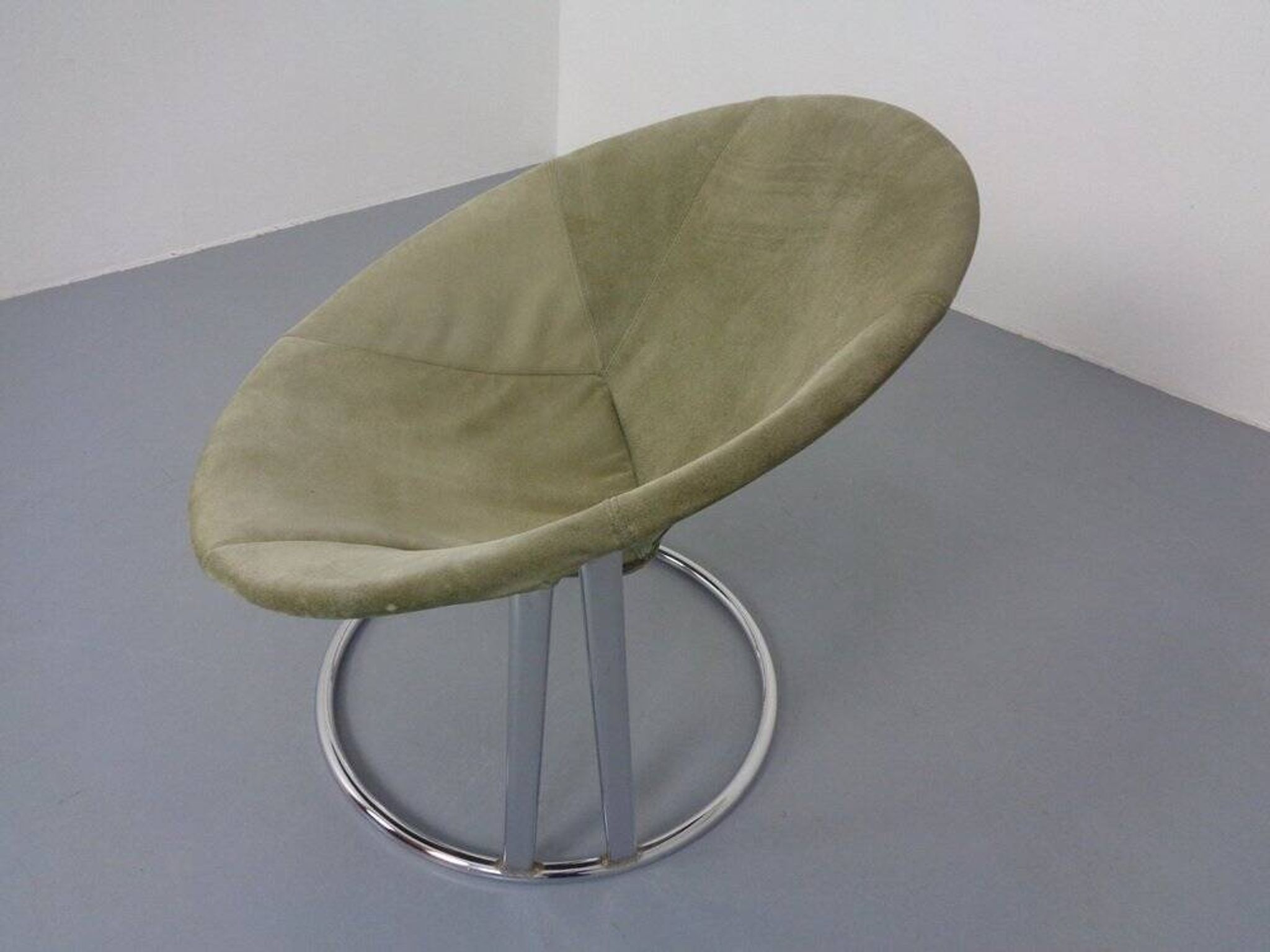 Vintage Suede Lounge Chair by Lusch Germany, 1960s