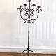 Wrought iron standing chandelier with five arms of light