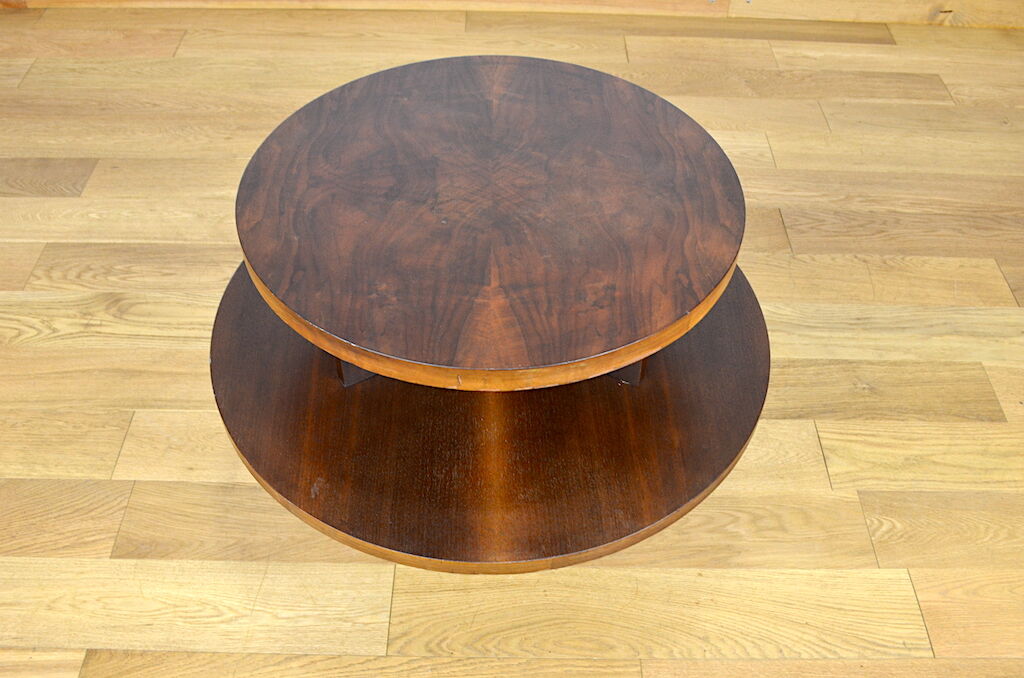 Art-Deco pedestal table in walnut 1940