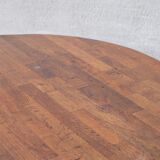 Table basse brutaliste en chêne du milieu du siècle