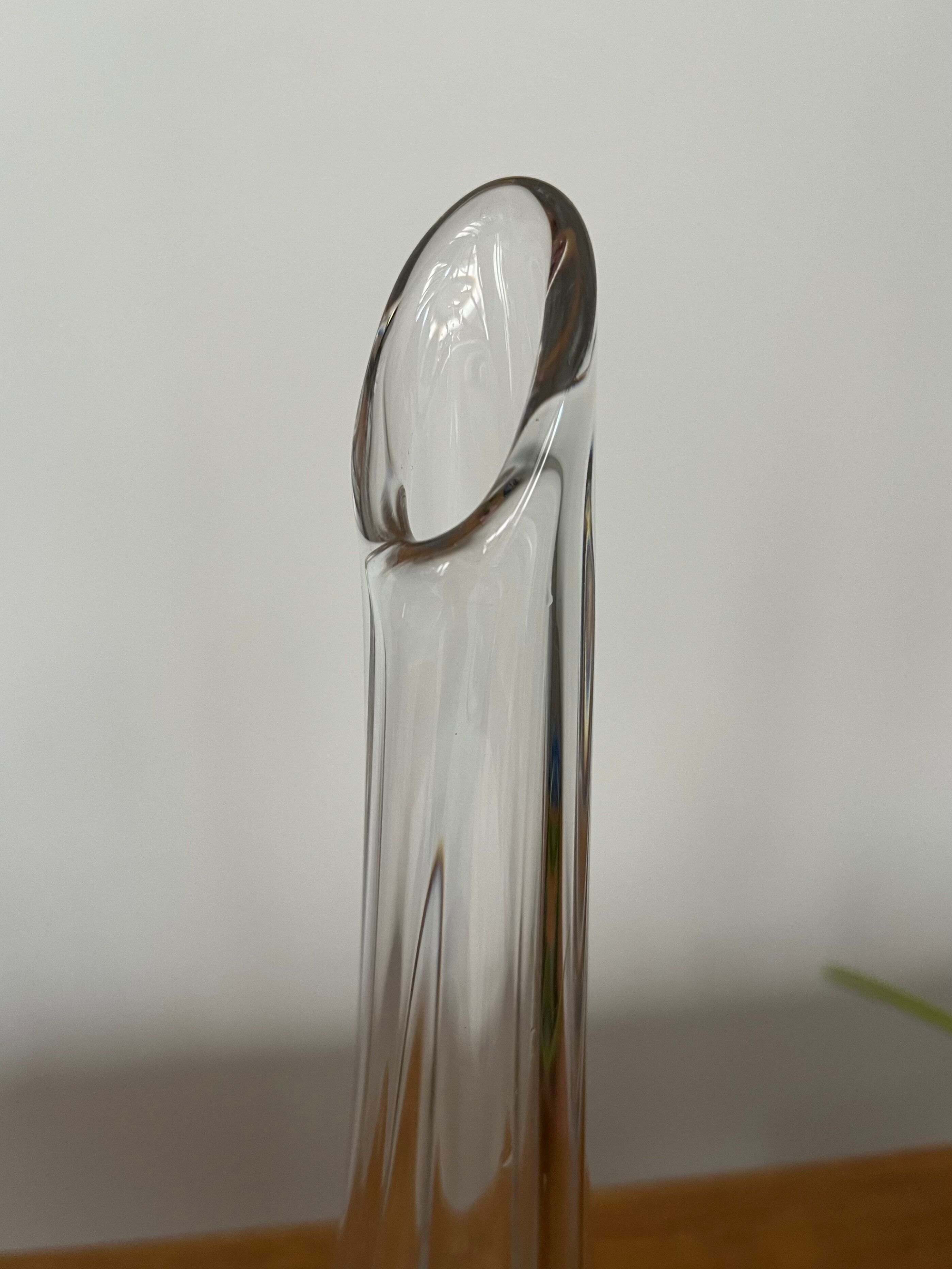 Soliflore vase H27cm signed Cristallerie Lorraine