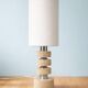 Table lamp in travertine and chrome, Italy, 1970s