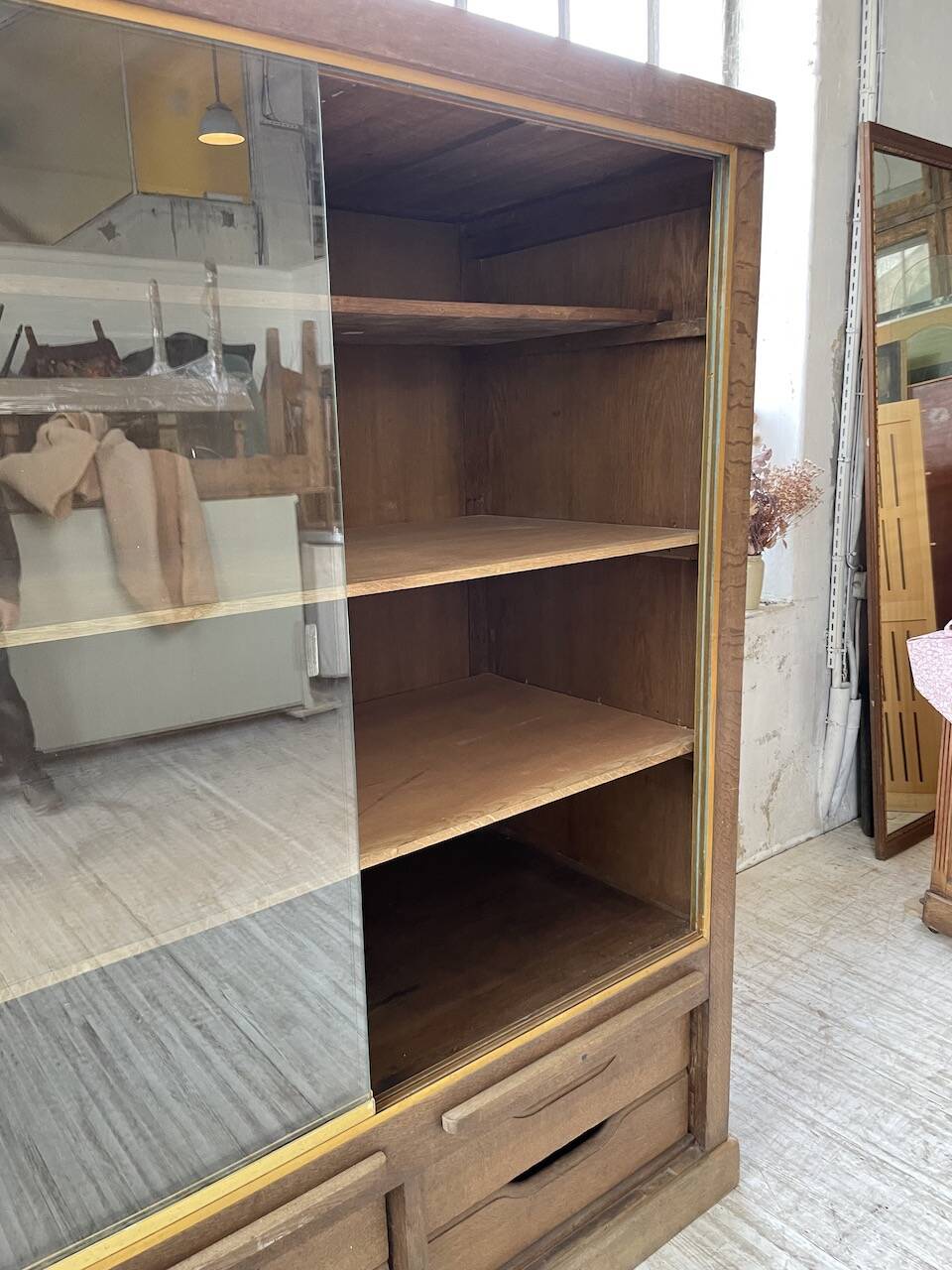 XXL oak display cabinet furniture