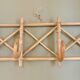 Vintage rattan wall coat rack
