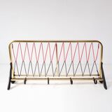 1950s Gold Aluminum Wall Coat Rack with Shelf (59.5 cm)