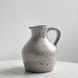 Handcrafted pitcher, speckled white ceramic