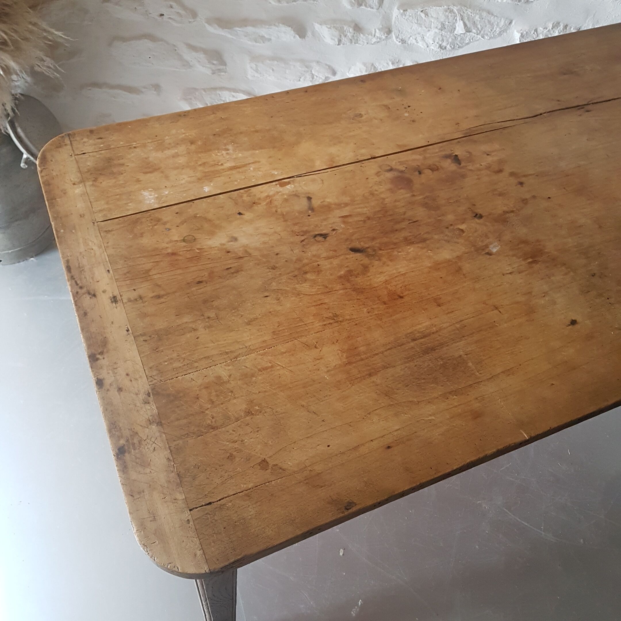 Clear wood farm table