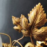 wall lamps golden and purple flowers