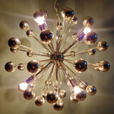 Sputnik chandelier in chromed metal, Space Age design, 1960