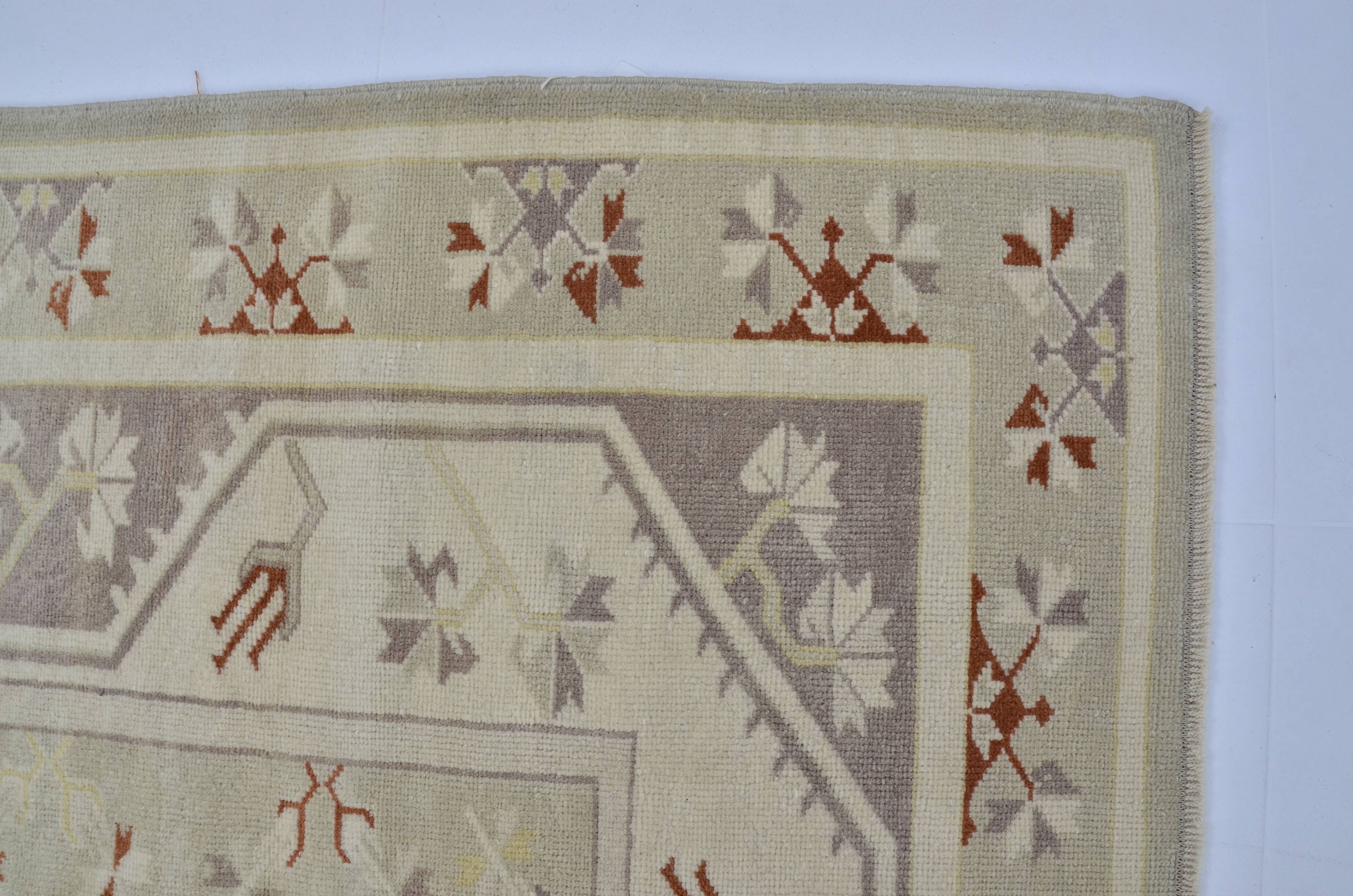 Beige Handknotted Anatolian Wool Carpet sku 2136