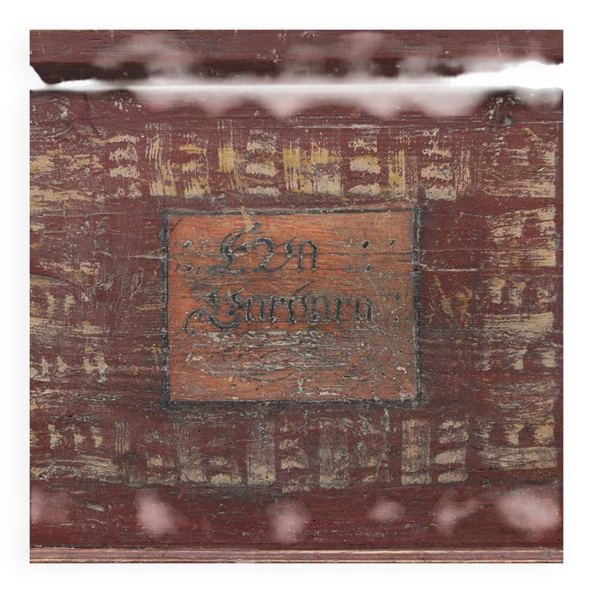 Antique Folk Art Painted bridal chest 1854