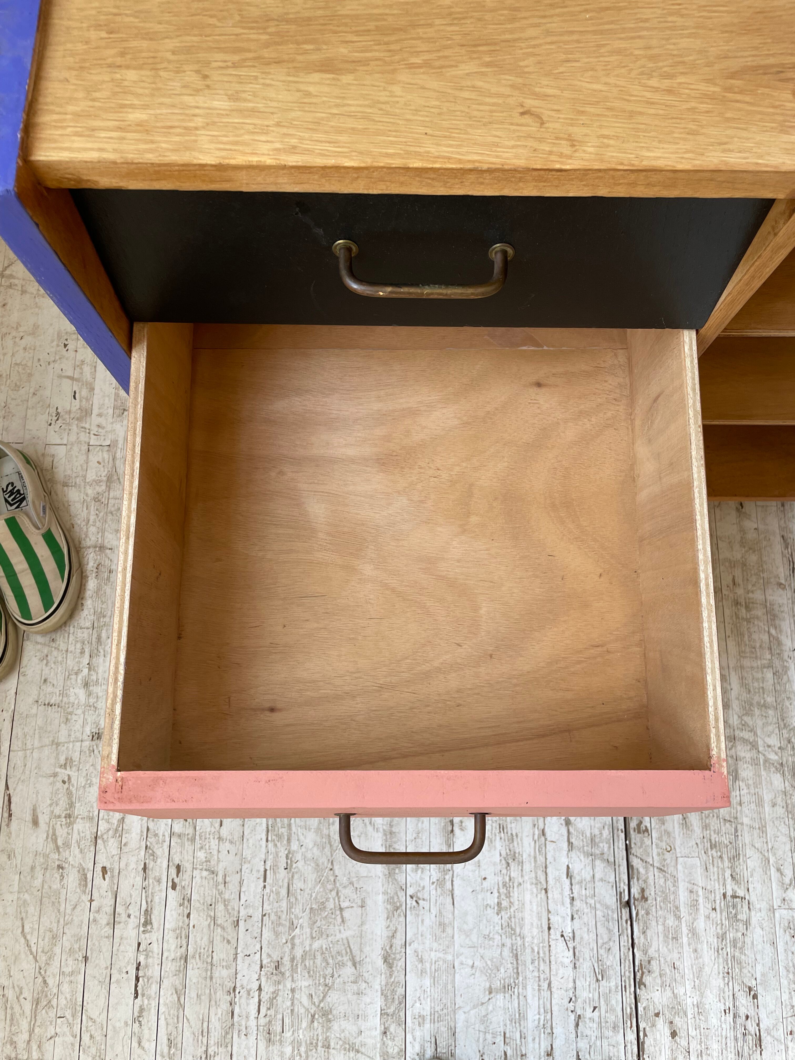 Meuble commode colorée années 60