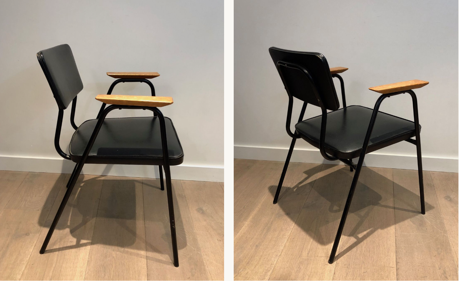 Paire de fauteuils laqués noirs Willy van de Meeren 1950