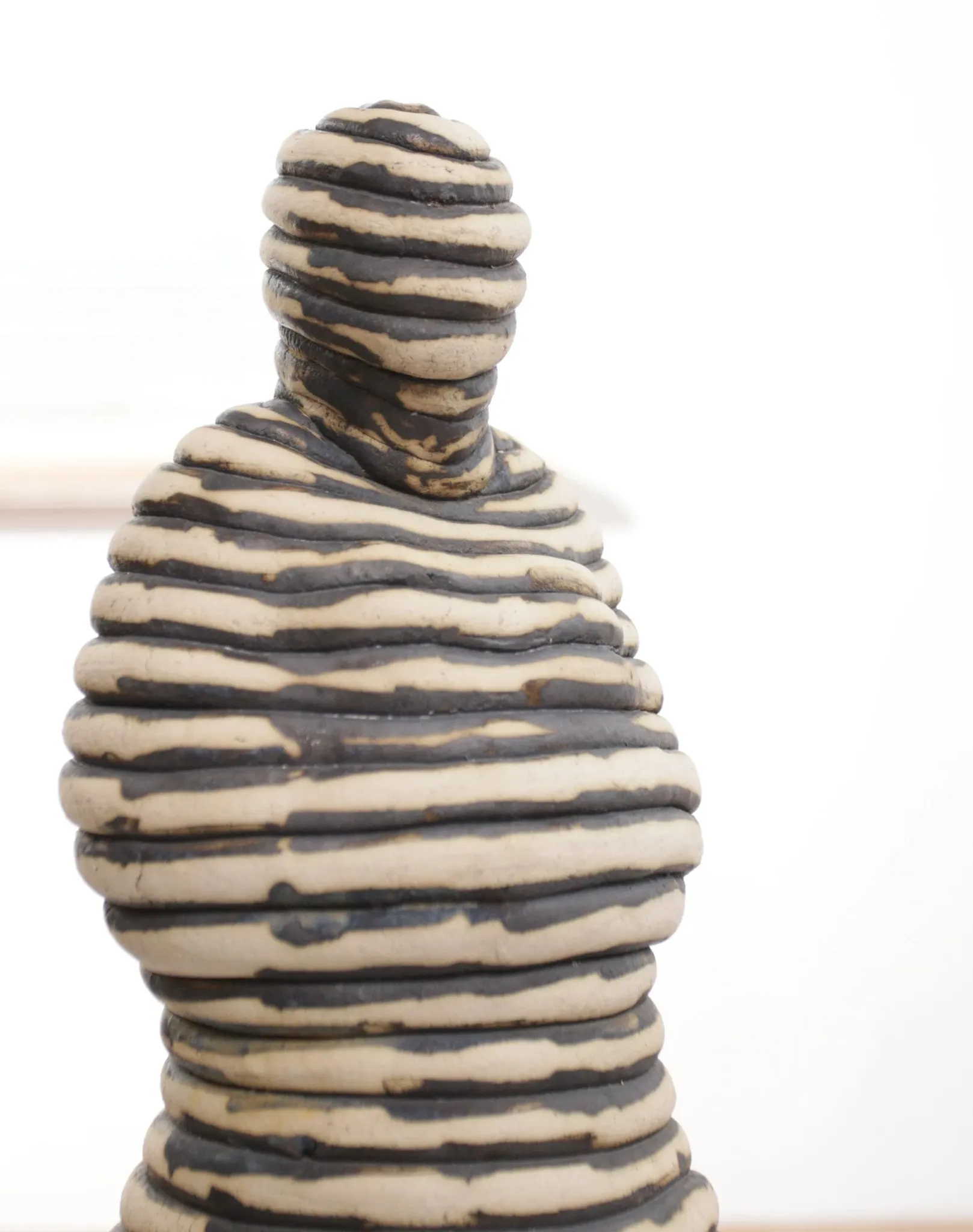 Andrea Dogterom ceramic sculpture women in stripes